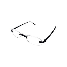 Calabria 714 Women's Rimless Flexie Reading Glasses in Charcoal Black +2.75 48mm