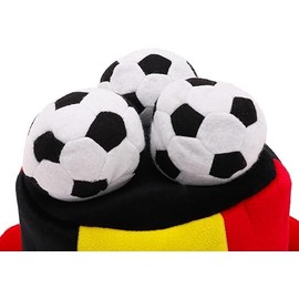 Toyland® Novelty Football Fan Top Hat with Belgium Flag and 3D Football Balls - Perfect for European Championships/World Cups/Football Parties and Belgium Celebrations - 8 Countries Available