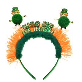 LUX ACCESSORIES Festive Kiss Me I'm Irish Leprechaun Bopper Headband