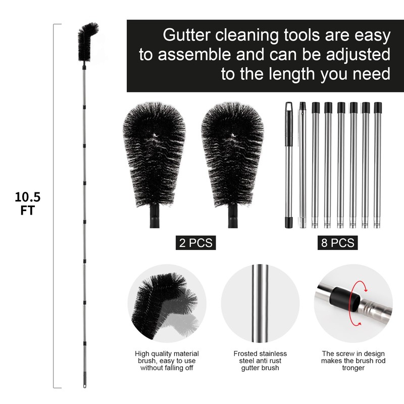 Zhichen star Gutter Cleaning Tools from the Ground - 10.5