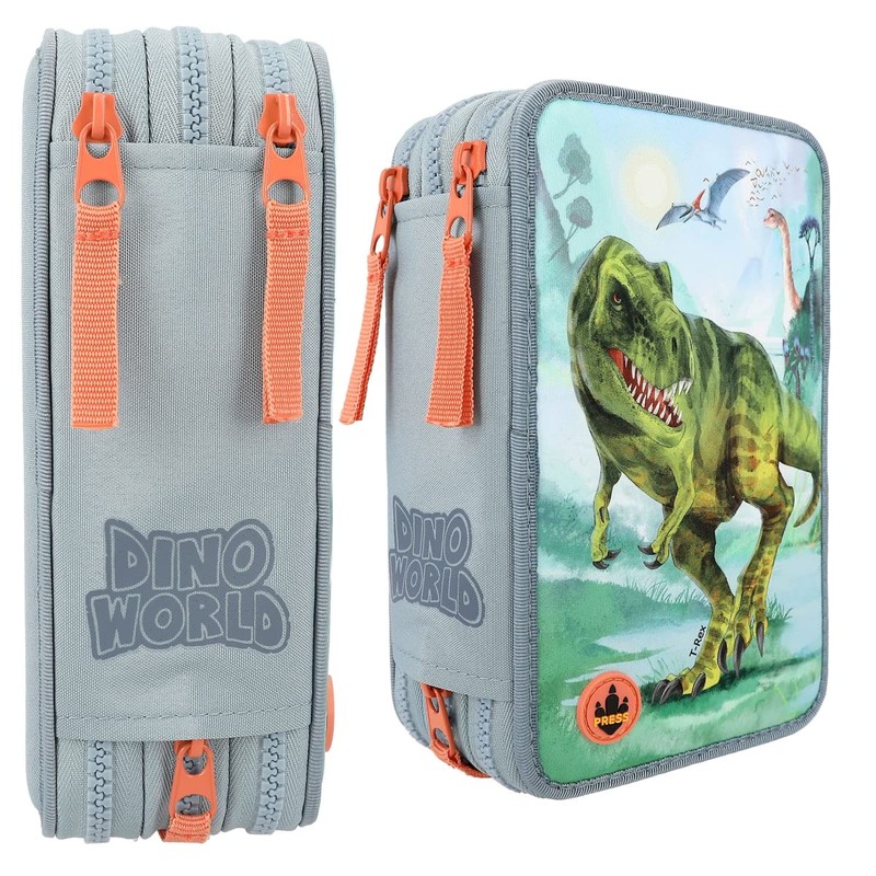 Depesche Dino World 12166 3-Compartment Pencil Case with LED Effects