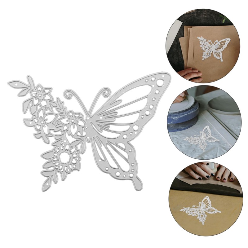 Hohopeti Butterfly Metal Cutting Dies Sturdy Carbon Steel Stencils for