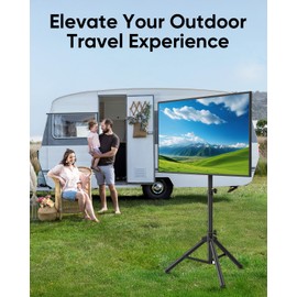 FORGING MOUNT Tripod Portable Floor TV Stand,Foldable Stand Height Adjustable for Portable Display Floor TV Stand 26-65" Flat Screen/Curved TVs, Holds Up to 77lbs