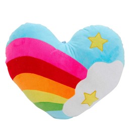 Tomaibaby Rainbow Heart Plush Cushion Soft Throw Cushion Decorative Cushion Sofa Couch Decor for Valentine's Day Easter (Random Pattern)