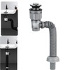 Bathroom Sink Drain Kit with Flexible Expandable P-Trap Sink Drain