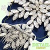 JEWEKY Bride Wedding Rhinestone Hair Comb Silver Bridal Crystal Hair
