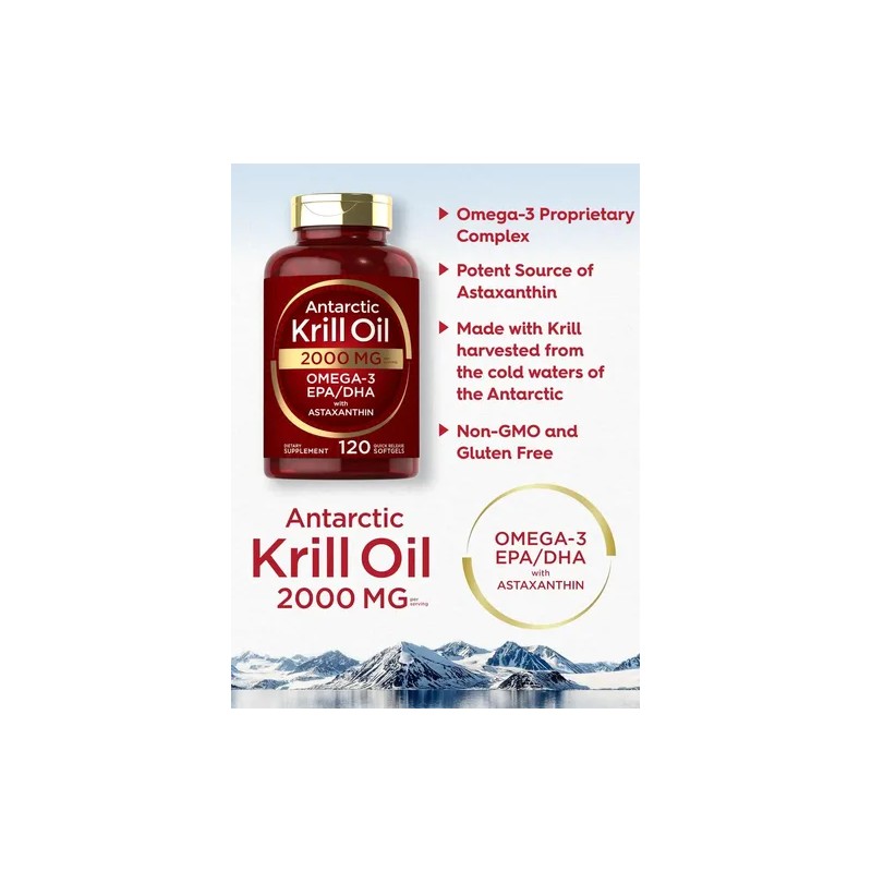 Aceite De Krill Antártico Con Astaxantina,epa Y Dha 120 Cáps