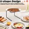 Linone 4 PCS Pizza Stand Holder, Black Metal Pizza Pan
