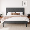 SHA CERLIN Full-Size Upholstered Bed Frame with Adjustable Button-Tufted Headboard,