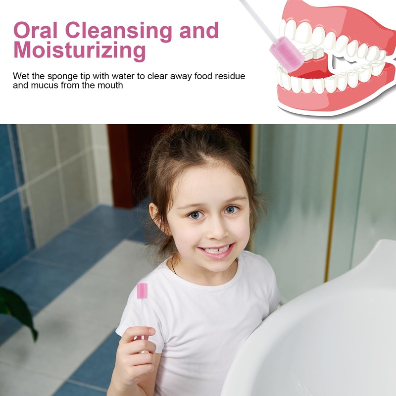 Disposable Oral Care Sponge, Pack of 100 Portable Mouth Sponge,