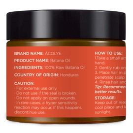 Raw Batana Oil for Hair: Natural Unrefined Batana Hair Mask for Nourishes Dry Damaged Strengthens Hair Resilience Men Women