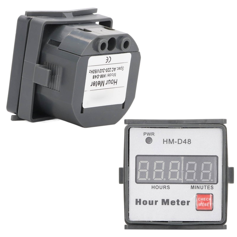 Hour Meter Digital Display Timer ABS Gauge 0‑999.99 Hours Timing