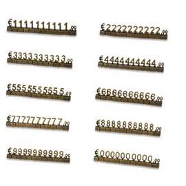 Mini Cube Price Tag, 10 Sets Price Cube, Adjustable 3D Metal Price Cube Set for Jewellery, Watches, Rings, Shop Price Display - Bronze/EUR