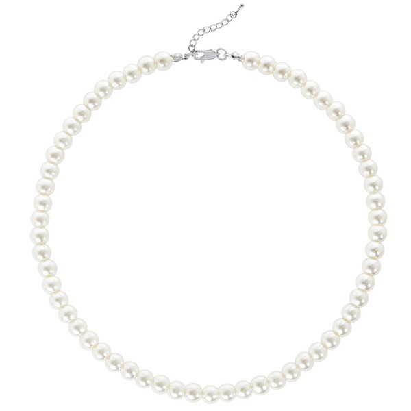 BABEYOND Round Imitation Pearl Necklace Wedding Pearl Necklace for Brides (Diameter of Pearl 8mm)