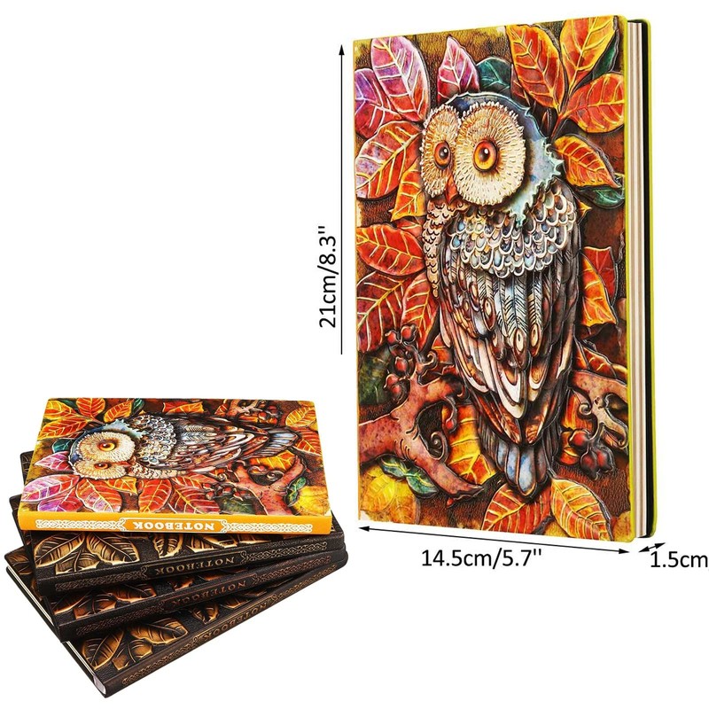 Copeflap Antique Notebook, a5, Owl Journal, Spell Book, Spell Book-style