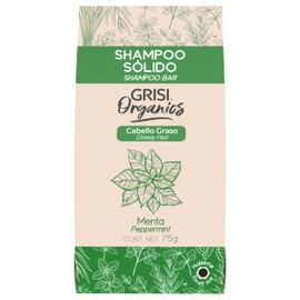 GRISI ORGANICS, Shampoo Sólido con Menta para Cabello Graso, 75gr