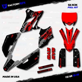 Factory EFX Gray & Red Slick Racing Graphics kit fits 15-21 Yamaha Yz85 YZ 85 # Decal
