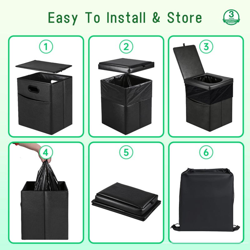 Panmout 16.5" XL Portable Toilet for Camping, Foldable Travel Toilet