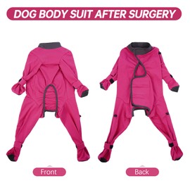 Hjyokuso Dog Recovery Suit, Dog Surgery Recovery Suit with Legs, Dog Body Suit After Surgery Male & Female, Adjustable Fit, Non-Slip Soles, Licking Prevention, Dog Onesie, E-Collar Alternative - XL