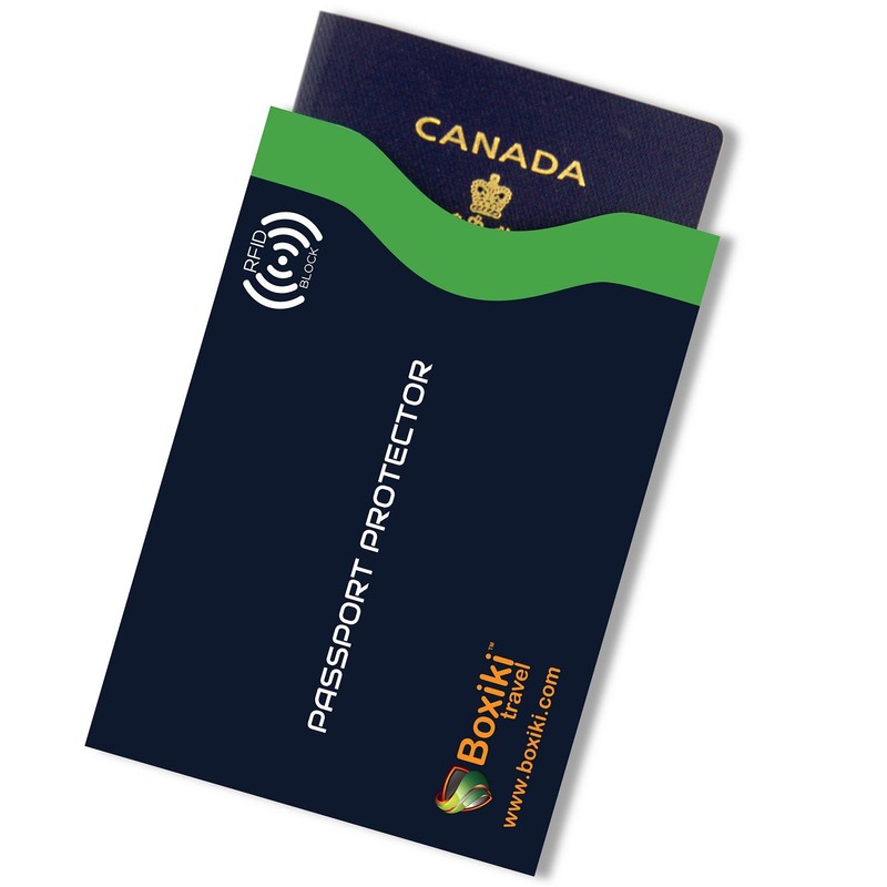 Boxiki Travel RFID Blocking Sleeves, Set with Color Coding, Navy