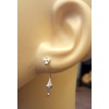 Sterling Silver Giraffe Earrings with Hanging Movement Gift