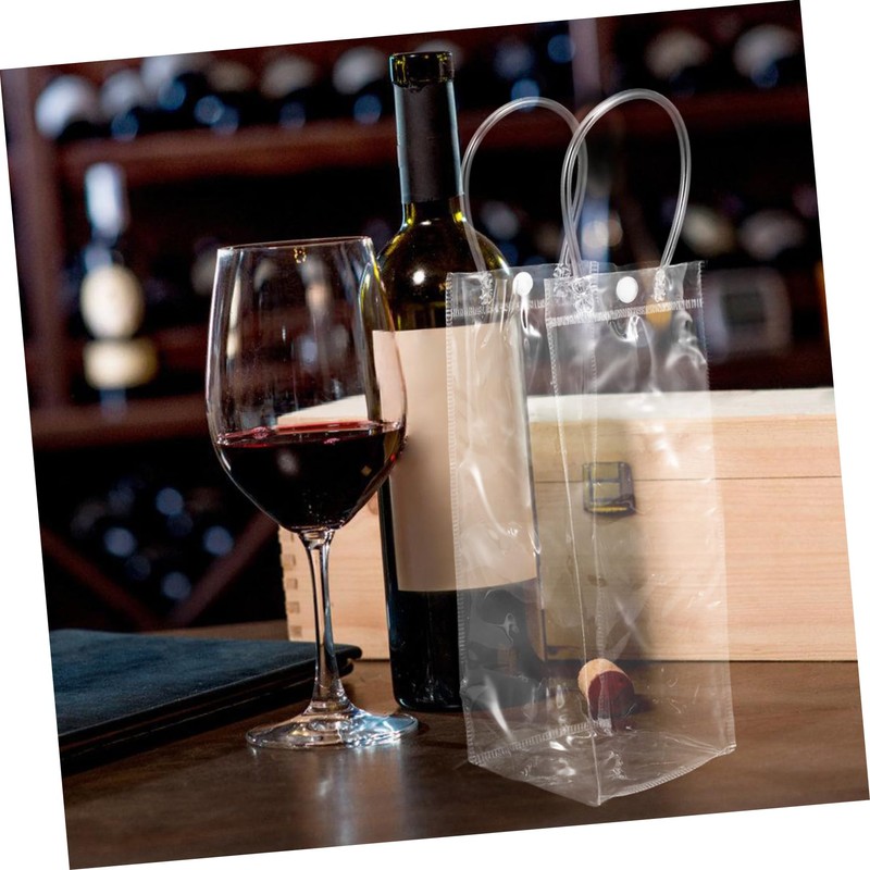 LIFKOME 5 Pcs Portable Ice Wine Bags Reusable PVC Beverage