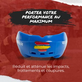 Rugbier Pro XP Rugby Mouth Guard, Child Size up to 12 Years, Unisex, Professional Sports Teeth Protection, Spanish Flag