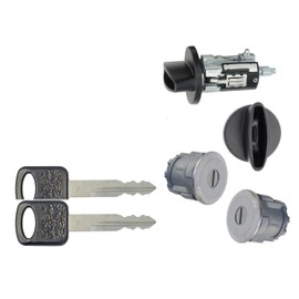 Ford Ignition Switch Lock Cylinder + Pair (2) Door Lock Cylinder W/2 Logo Keys LC6177 + DL5886
