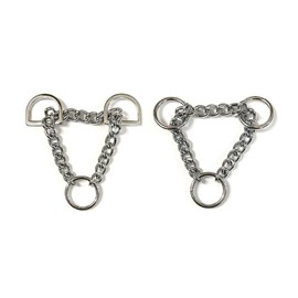 Half Check Chains For Dog Collars Sewing Webbing Or Leather Great For Dog Walking And Training (Chrome Plated, 2.5mm x 16mm O-ring)