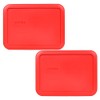 Pyrex 7210-PC 3-Cup Red Food Storage Replacement Lid (2-Pack) -