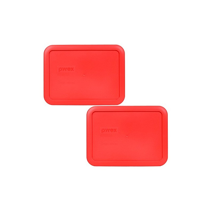 Pyrex 7210-PC 3-Cup Red Food Storage Replacement Lid (2-Pack) -