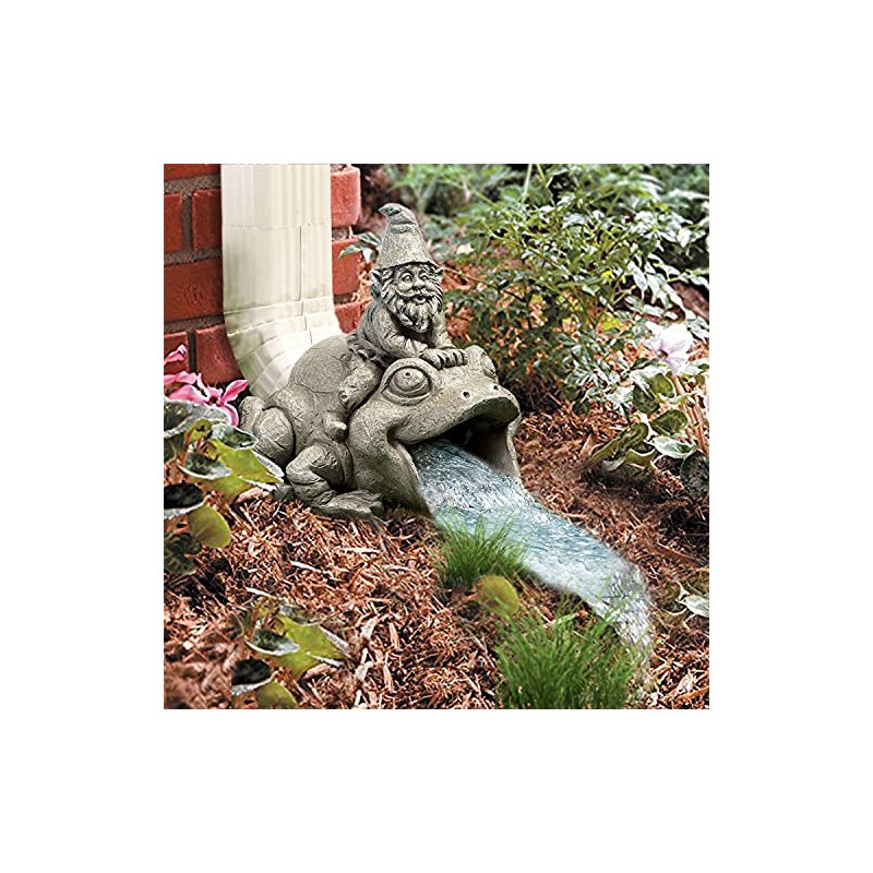 CT DISCOUNT STORE Cute, Playful Cat, Gnome and Frog Downspout