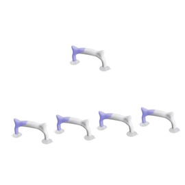 jojofuny 5pcs Quilting Ruler Handle with Suction Design Durable Abs PVC Quilting Tools for Easy Assembly Lightweight Patchwork Ruler Grip for Sewing Enthusiasts Purple White