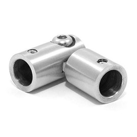 Stainless Steel Crossbar Holder Connector 0° - 90° with Joint Stainless Steel V2A (AISI 304) Polished K240 Diameter 10 mm