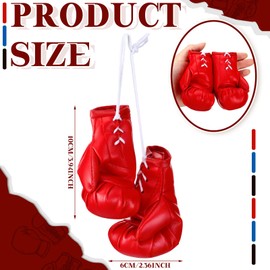 Lenwen 18 Pcs Mini Boxing Gloves for Car Mirror Hanging Miniature Punching Gloves Pendant Boxing Christmas Ornament Miniature Boxing Accessories for Home Decoration Party Favors