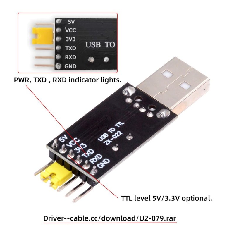 cablecc USB 2.0 Type-A Male to TTL Adapter Board CH340G