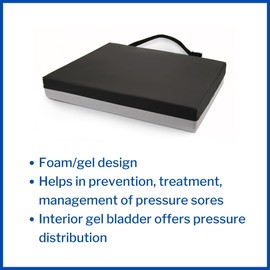McKesson Seat Cushion for Wheelchairs and Office Chair, Foam/Gel, 22 in x 18 in x 3 in, 1 Count