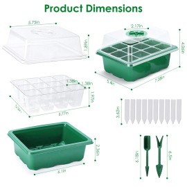 iMountek 10Pcs Adjustable Seed Trays Seedling Starter Tray Kit 120 Cells Humidity Dome