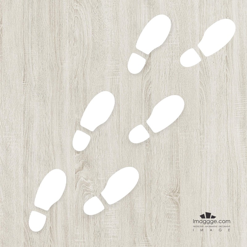Decooo.be 6 Footprints of Steps (Shoe Prints) Wall Sticker (White)