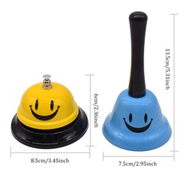 2pcs Call Bell,Liwein Handbells Loud Service Bell Small Desk Bell Metal Hand Bell for Counter Reception Restaurant Wedding Dinner Office Hotels Call Bell