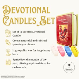 12 Pack Devotional Candles in a Prayer Box - Las 12 Velas de la Divina providencia catolica - velas para posadas - velas para pedir Posada - Procession Candles - Religious Candles - Cirios catolicos