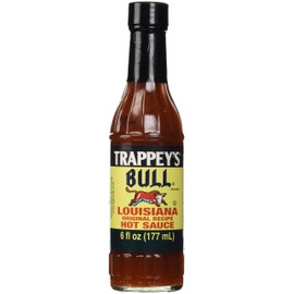 B&G Foods Trappey's Bull Brand Louisiana Hot Sauce Glass Bottle, 6 oz
