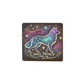 Wooden Fridge Magnet - Canis Minor Constellation Design Featuring A Little Dog With A Big Presence (mag-kf25-2736)