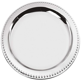 SILBERKANNE Plate 32 cm Pearl Edge Premium Silver Plated Elegant Silver-Plated in Top Workmanship