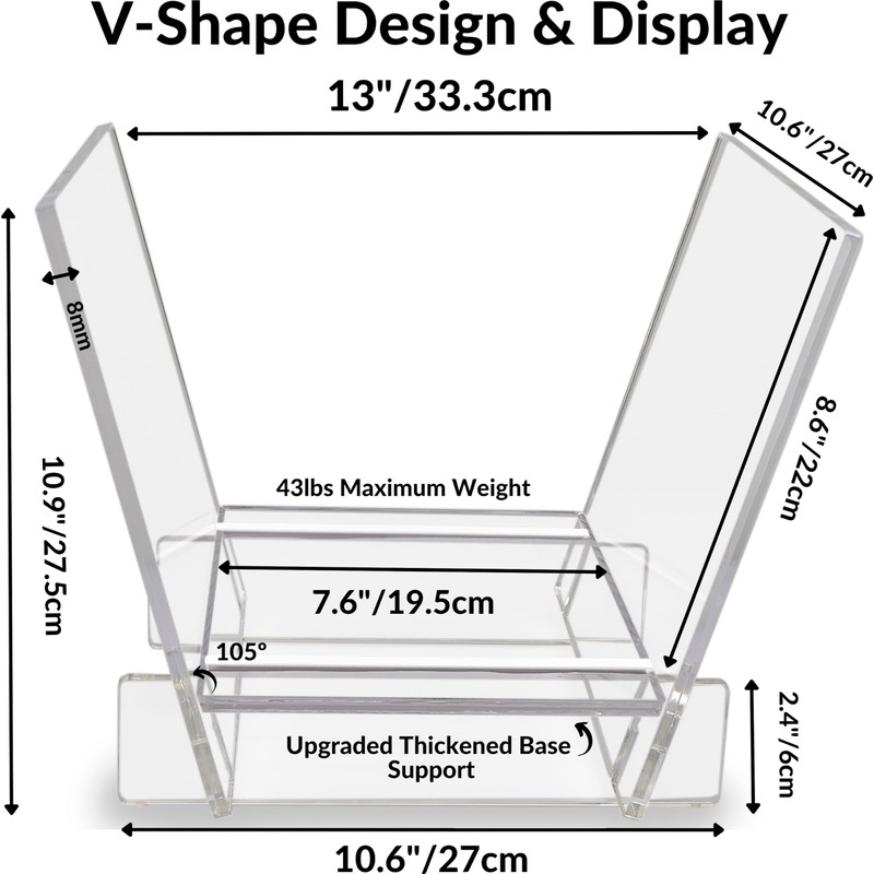 Honygebia Acrylic Vinyl Record Holder, Storing Collection of 40 Premium