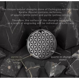 TENET - Natural Shungite Stone 100% Russia (Shungite Tree Pendant 50mm)