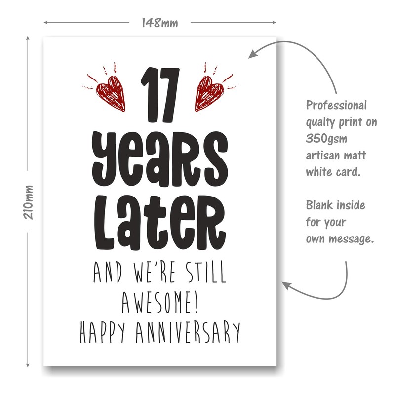 17th Anniversary Card - 17 Years Later and Still Awesome