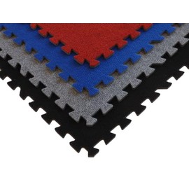 Get Rung - Interlocking Foam Floor Carpet Tiles - 24" x 24" x 3/8" Black - EVA Foam Interlocking Carpet Floor Tiles for Kids - Garage Floor Tiles Interlocking for Basement, Classrooms