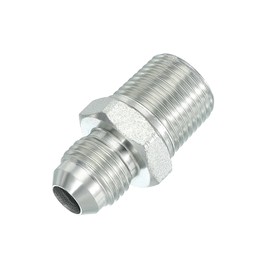 PATIKIL Hex Reducing Nipple Connectors Pipe Adapter 9/16" Male 37° Flare JIC x 3/8" Male NPT, Pipe Fitting Reducer Nipple Adapter Plated Steel Hydraulic Fitting