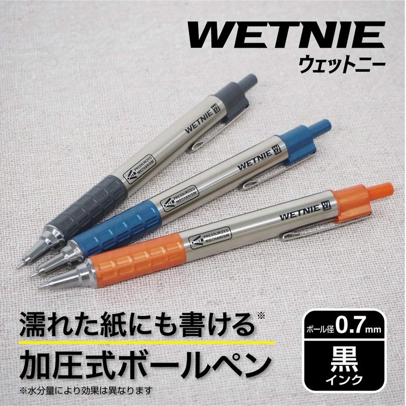 Zebra P-BA100-GBK Permanent Ball Point Wetney 0.7mm Gun Metallic Axis